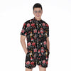 Watercolor Tattoo Print Men's Rompers