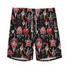 Watercolor Tattoo Print Men's Sports Shorts