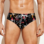 Watercolor Tattoo Print Men's Swim Briefs