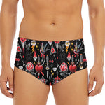Watercolor Tattoo Print Men's Triangle Swim Briefs