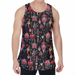 Watercolor Tattoo Print Men's Velvet Tank Top