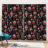 Watercolor Tattoo Print Pencil Pleat Curtains