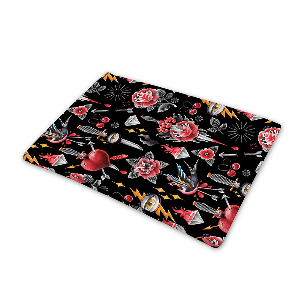 Watercolor Tattoo Print Pet Cooling Mat Cover