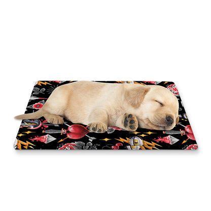 Watercolor Tattoo Print Pet Cooling Mat Cover