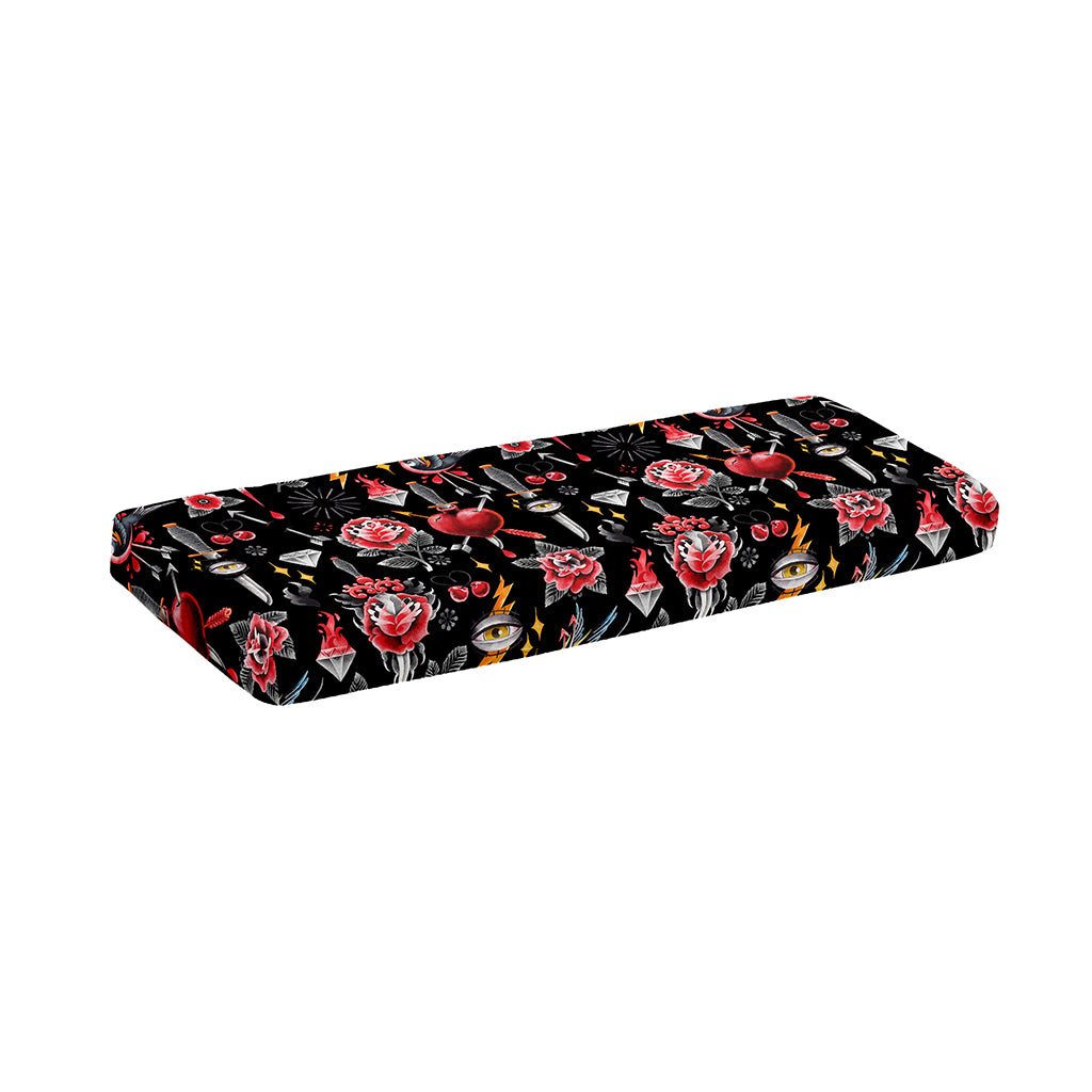Watercolor Tattoo Print Piano Keyboard Cover