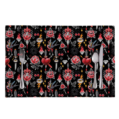 Watercolor Tattoo Print Placemat