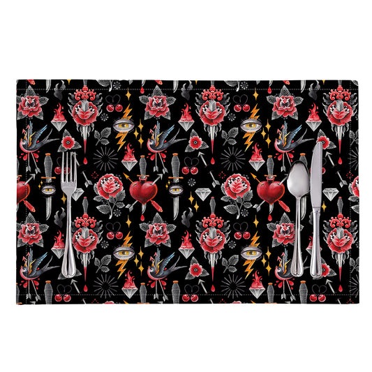 Watercolor Tattoo Print Placemat