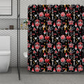 Watercolor Tattoo Print Polyester Shower Curtain