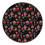 Watercolor Tattoo Print Round Floor Mat