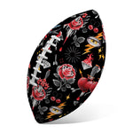 Watercolor Tattoo Print Rugby Ball