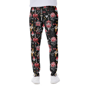 Watercolor Tattoo Print Scuba Joggers