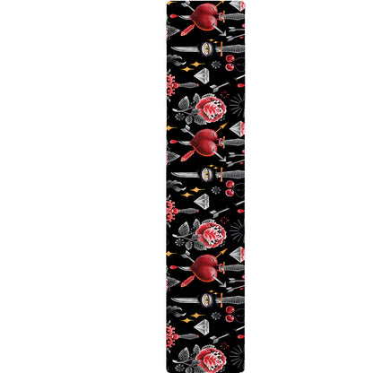 Watercolor Tattoo Print Table Runner