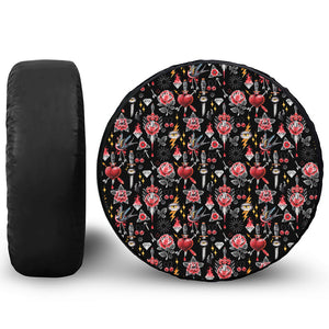 Watercolor Tattoo Print Tire Cover