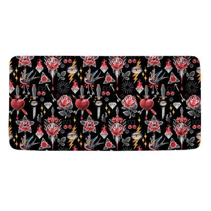 Watercolor Tattoo Print Towel
