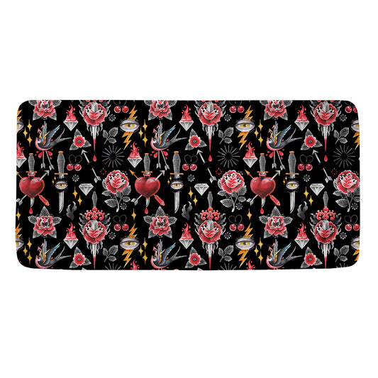 Watercolor Tattoo Print Towel