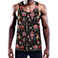 Watercolor Tattoo Print Men's Workout Tank Top
