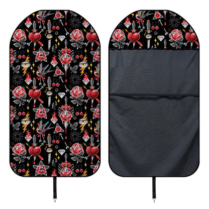 Watercolor Tattoo Print Waterproof Car Seat Cover