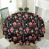 Watercolor Tattoo Print Waterproof Round Tablecloth