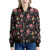 Watercolor Tattoo Print Women's Bomber Jacket