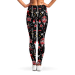 Watercolor Tattoo Print Women's Leggings