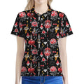 Watercolor Tattoo Print Women's Polo Shirt