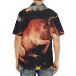 Watercolor Taurus Zodiac Sign Print Aloha Shirt