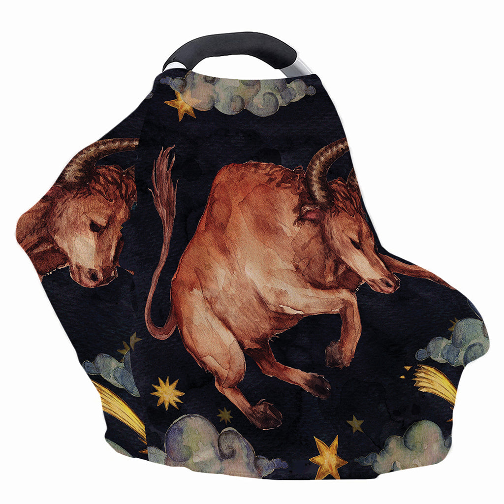 Watercolor Taurus Zodiac Sign Print Baby Seat Cover