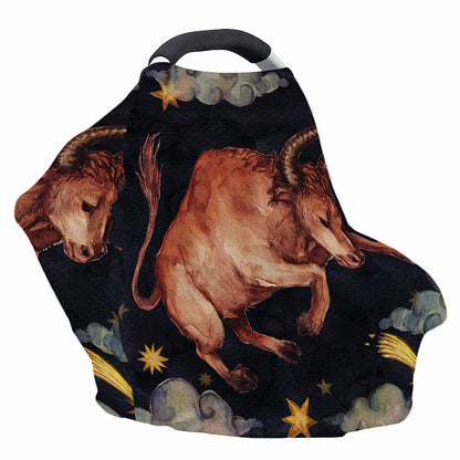 Watercolor Taurus Zodiac Sign Print Baby Seat Cover