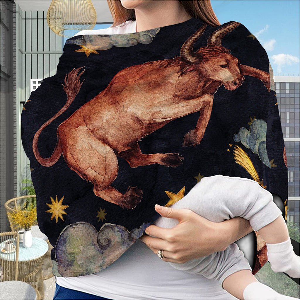 Watercolor Taurus Zodiac Sign Print Baby Seat Cover