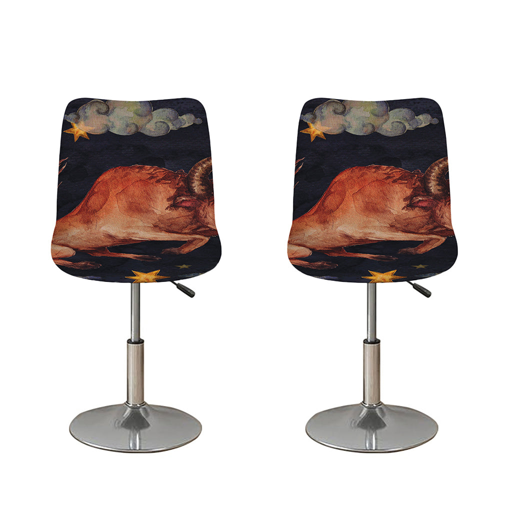 Watercolor Taurus Zodiac Sign Print Bar Stool Covers