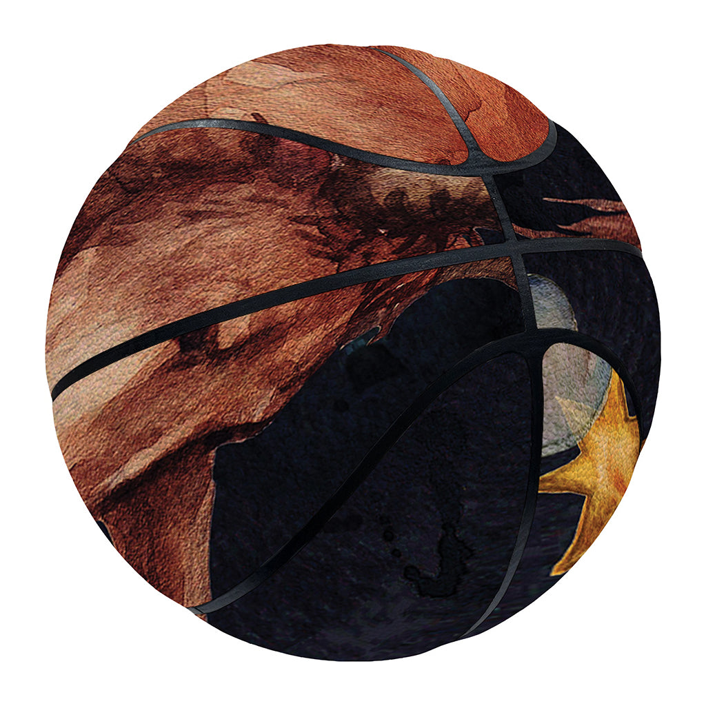 Watercolor Taurus Zodiac Sign Print Basketball
