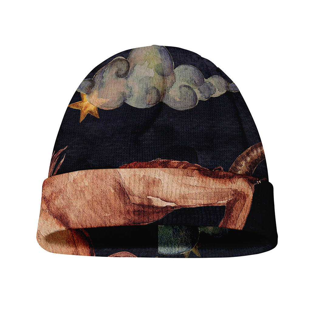 Watercolor Taurus Zodiac Sign Print Beanie