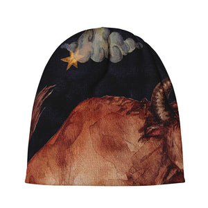 Watercolor Taurus Zodiac Sign Print Beanie