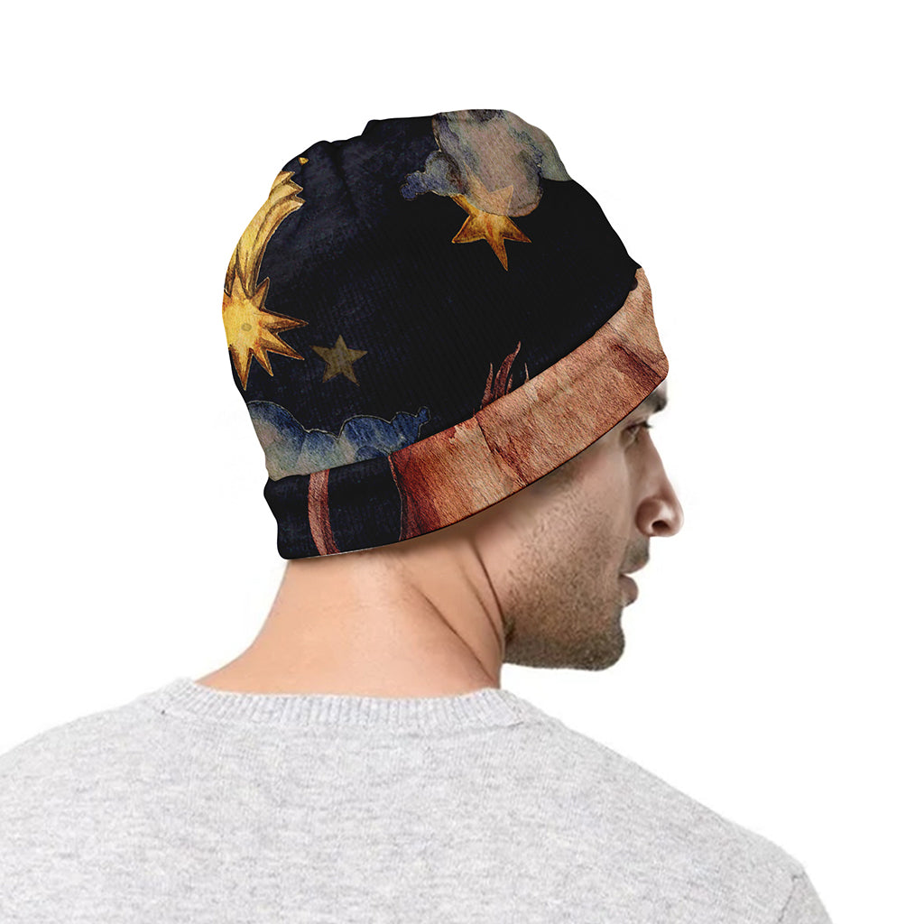 Watercolor Taurus Zodiac Sign Print Beanie