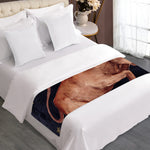 Watercolor Taurus Zodiac Sign Print Bed Runner