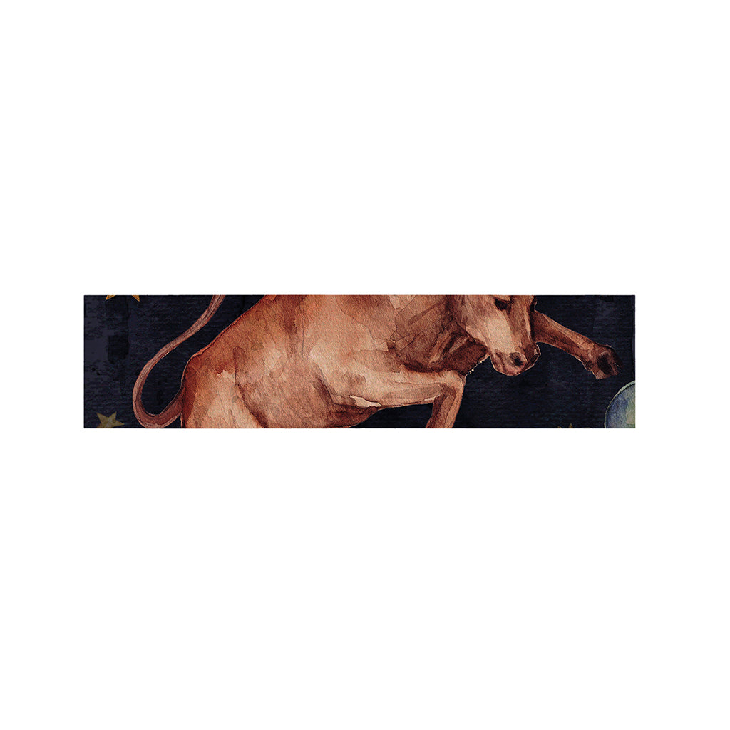 Watercolor Taurus Zodiac Sign Print Bed Runner