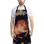Watercolor Taurus Zodiac Sign Print Bib Apron With Pocket