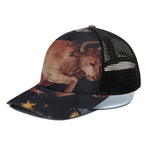Watercolor Taurus Zodiac Sign Print Black Mesh Trucker Cap