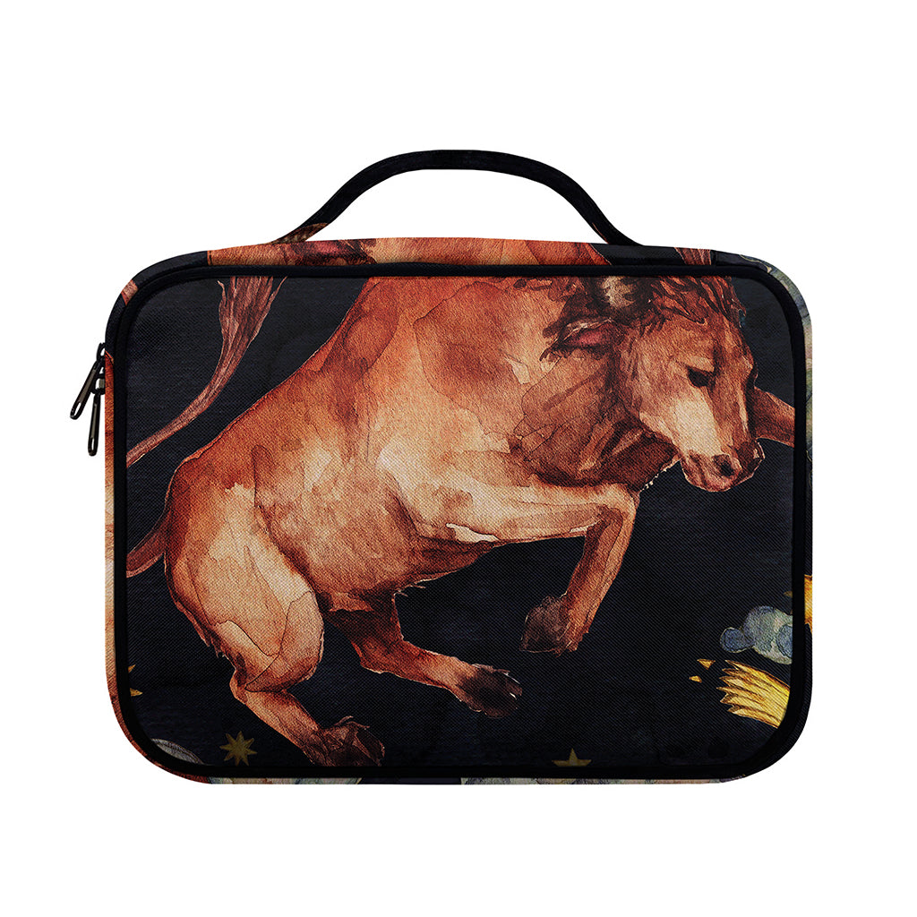 Watercolor Taurus Zodiac Sign Print Briefcase Bible Bag