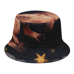 Watercolor Taurus Zodiac Sign Print Bucket Hat