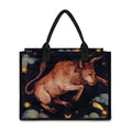 Watercolor Taurus Zodiac Sign Print Canvas Tote Bag