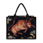 Watercolor Taurus Zodiac Sign Print Canvas Tote Bag