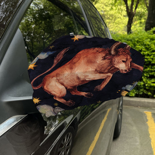 Watercolor Taurus Zodiac Sign Print Car Side Mirror Covers