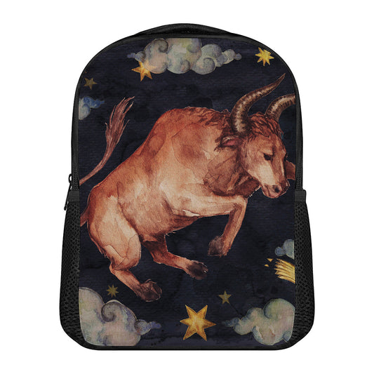 Watercolor Taurus Zodiac Sign Print Casual Backpack