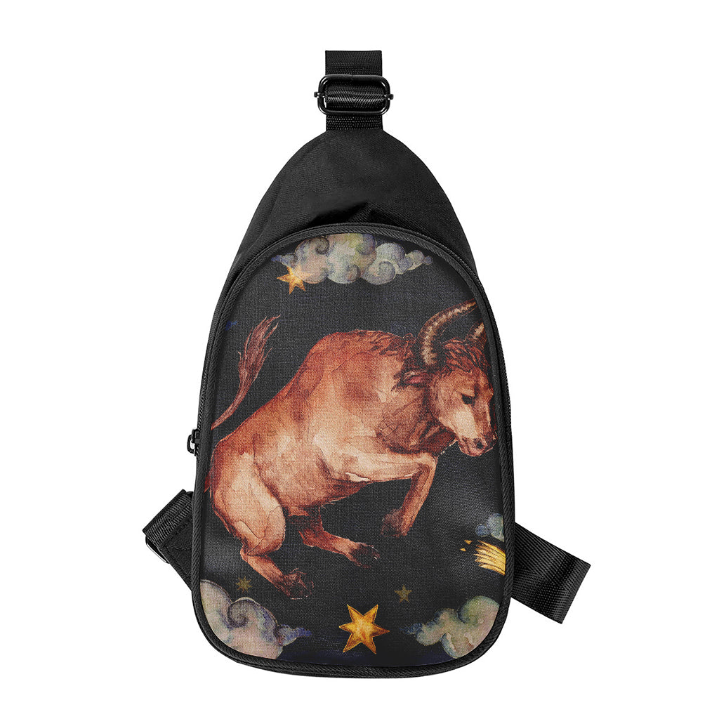 Watercolor Taurus Zodiac Sign Print Chest Bag