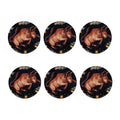 Watercolor Taurus Zodiac Sign Print Coaster Set