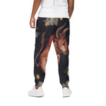 Watercolor Taurus Zodiac Sign Print Cotton Pants
