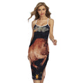 Watercolor Taurus Zodiac Sign Print Cross Back Cami Dress