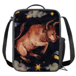 Watercolor Taurus Zodiac Sign Print Crossbody Lunch Bag