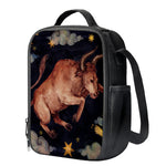 Watercolor Taurus Zodiac Sign Print Crossbody Lunch Bag